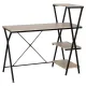 Стол на металлокаркасе BRABIX LOFT CD-004, 1200х535х1110 мм, 3 полки, цвет дуб натуральный, 641220. Фото товара с разных ракурсов.