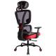 Кресло  PREMIUM "Toxin GM-520", синхромеханизм, экокожа/сетка/ткань, черное/красное, 532950. Фото товара с разных ракурсов.